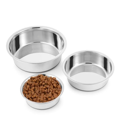 Stainless Steel Dog Bowls 2 Pack – 7.8 Cup Large Capacity Food & Water Bowls for Large Dogs, Non-Skid Rubber Base, Rust Resistant, Dishwasher Safe - size: 7.8 Cup