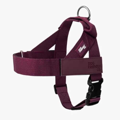 Dog Friendly Co. Dog Harness | Chafe Resistant Webbing, Adjustable Neck & Chest, and Heavy Duty D-Ring | Sturdy, Comfortable, Easy to Use | Burgundy, Size XS - color: Burgundy, size: X-Small