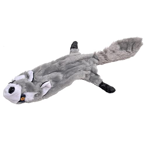 Jeffers Pet Thinnies Unstuffed Plush Dog Toy with Rope & Squeaker – 21" Raccoon, Flat Stuffing Free Chew Toy for Dogs & Puppies – Soft, Durable, Interactive Play, Fetch, Tug, Training, Teething - color: Raccoon