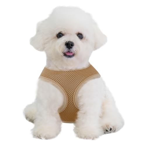 MoNiBloom Dog Harness for Small Sized Dog, Soft Puppy Padded Vest for Walking, Running, Training - Light Brown, XS - color: Light Brown, size: XS