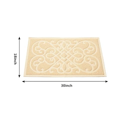 PetLike Cat Litter Box Mat, Thick Kitty Litter Trapping Mat, Durable,Waterproof &Washable with Non-Slip Backing, Soft on Kitty Paws and Easy to Clean, BPA Free - color: Beige, size: 30x18