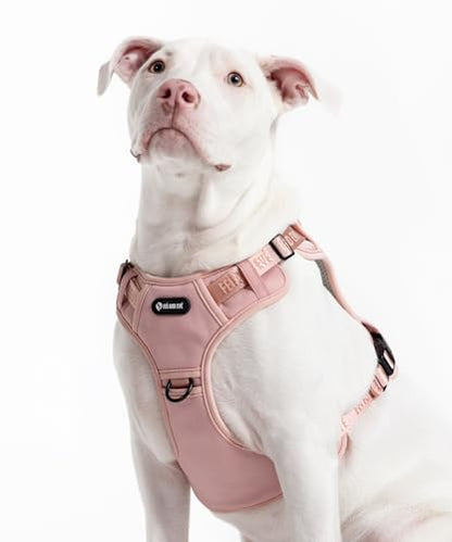 2026 New Edition, Fei & Eve Classic Dog Harness - Quick-Release Buckles | 3-Point No-Pull Control | Heavy-Duty 900D Nylon | Dual Safety Handles | Breathable Mesh | Adjustable Fit | Large,Pink - color: Pink, size: L
