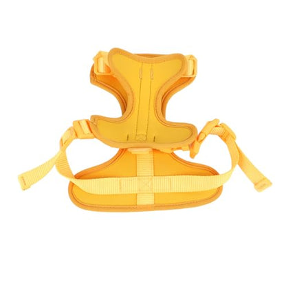 Adjustable Soft Breathable Escape Proof Dog Vest Harness, Pet Chest Harness for Small Dogs and Puppies, Bright Color Safety Design with Dual D Rings for Walking and (S) - color: Yellow