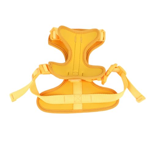 Adjustable Soft Breathable Escape Proof Dog Vest Harness, Pet Chest Harness for Small Dogs and Puppies, Bright Color Safety Design with Dual D Rings for Walking and (S) - color: Yellow