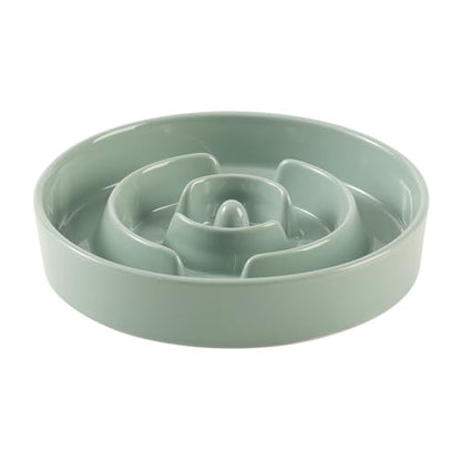 Havniva Ceramic Slow Feeder Dog Bowls, 1.6 Cups Dog Bowl Slow Feeding for Medium Breed, 8.2inch Puzzle Dog Food Bowl Slow Feeder Non-Slip Anti-Gulping and Anti-Choking Reduces Bloating - color: 1 x Light Green-A, size: 8.2inch