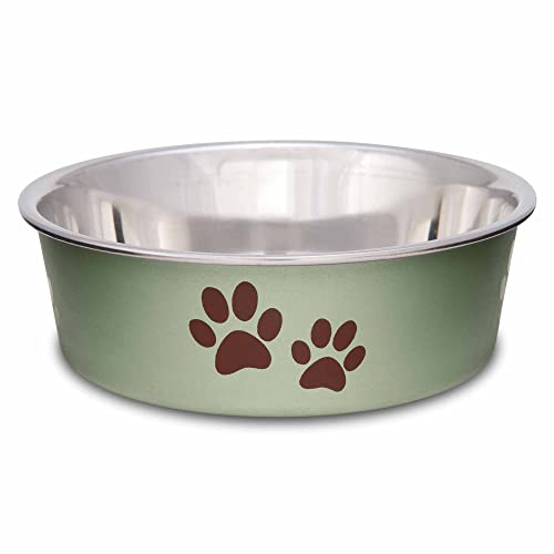 Loving Pets Bella Dog Bowls- Stainless Steel Dog & Cat Bowls - Spill Proof Dog Food Bowl, Cat Bowl, Puppy Essentials & Pet Supplies Great for Home & Travel (Small 10-20 lbs, Artichoke) - color: Artichoke, size: Small (10-20lbs)