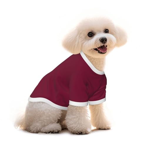 SWEET TANG Quick Dry Small Dog Shirts Stretchy T-Shirts Burgundy, Sun Protection Soft Mesh Lightweight Breathable Pullover Dog T-Shirt, Small - color: Pattern (114), size: Small