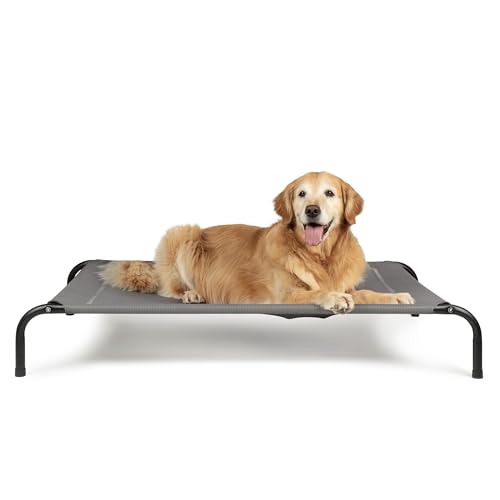 FurHaven Elevated Pet Cots - Cooling & Breathable Nylon Mesh Hammock for Large Dogs/Easy-to-Assemble / / Durable and Reinforced/Perfect for Rest & Relaxation Outdoors - Graphite Gray, Large - color: Graphite Gray, size: Large