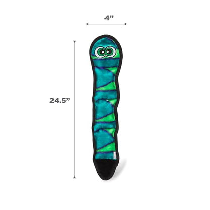 Outward Hound Durablez Large Snake Stuffing-Free Squeaky Plush Dog Toy for Puppies & Dogs - Interactive, Soft Yet Tough, No Mess, Jumbo Squeaker, Long-Lasting Play, 24.5 inch, Blue - color: Blue Snake, size: Large (Pack of 1)