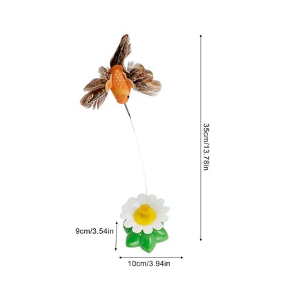 Cat Enrichment Toys | Cats Suction Cup Electric Flying Bird Wand with Feathers | Indoor Kitten Exercise Toy | for Living Room Home Balcony Apartment Boredom Relief