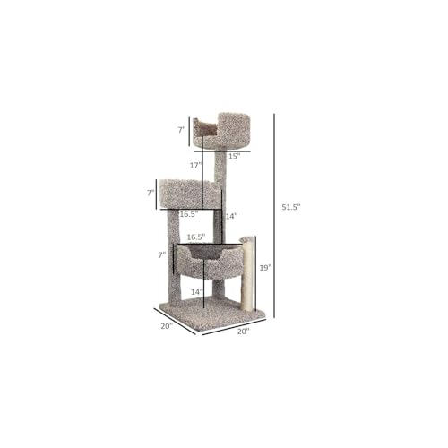HomeStock Cat Tree Real Wood Multi-Level Tower Scratching Posts Large Cats