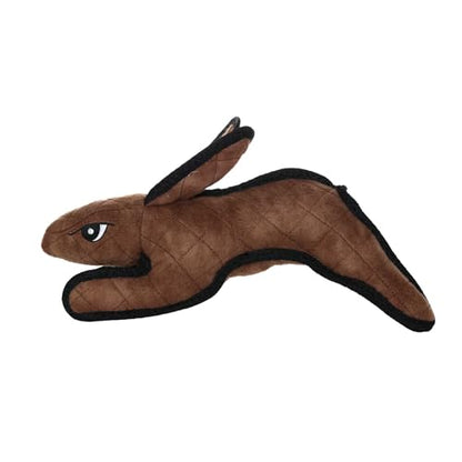 TUFFY World’s Tuffest Soft Dog Toy – Barnyard Series, Brown Rabbit with Squeakers - color: Brown, size: Large