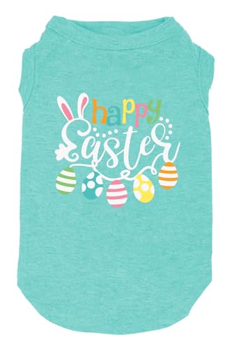 Happy Easter Shirts for Dog Funny Print Vest for Small Medium Large Dogs Soft and Light-Weight T Shirts Gift for Puppy(Mintgreen01,X-Small) - color: Mintgreen01, size: X-Small