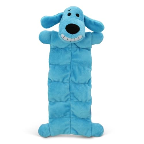 Smiling Loofa Mat Plush Dog Toy, 12 inch Long with 13 Squeakers, Cute Soft Squeaky Toy for Medium, Small, Large Dogs and Puppies, Indoor Fetch and Tug Play