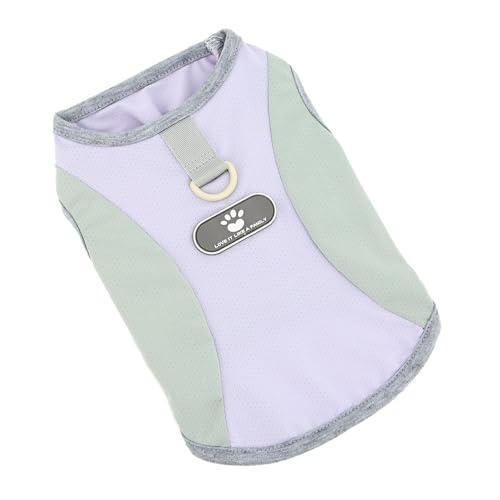 PAIDEFUL Summer Cooling Dog Shirt for Small Dogs Breathable Mesh Pet T-Shirts UV Sun Protection Puppy Vest Soft Lightweight Doggie Tank Top Fashion Chihuahua Tee Clothes Cat Apparel D-Ring,Purple,L - color: purple, size: XL