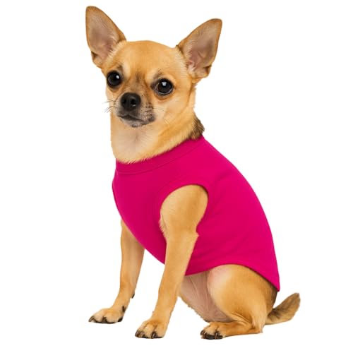 Happy Camping Dog Tee Shirt | Sleeveless Breeds | Summer | Outdoors | Travel | Hike |Hot Pink, Large 278 - color: Hot Pink, size: Large (10-20 lbs)