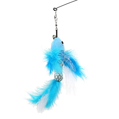 VINGVO Suction Cup Cat Toys for Indoor Cats, Cat Toy Handheld Teaser Wand Toy Interactive Cat Toy Hanging Door Kitten Toys for Kitty Kitten Scratching Exercise Indoor (Blue - size: Blue Flying Fish