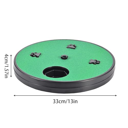 Adjustable Dog Nail Scratch Board with Treat Box 33x33x4cm Rotating Dog Nail Scratch Pad, Anti-Slip Interactive DogNail File Scratchs Pad, for Furniture Couch Floor Car Training Foraging - color: Green