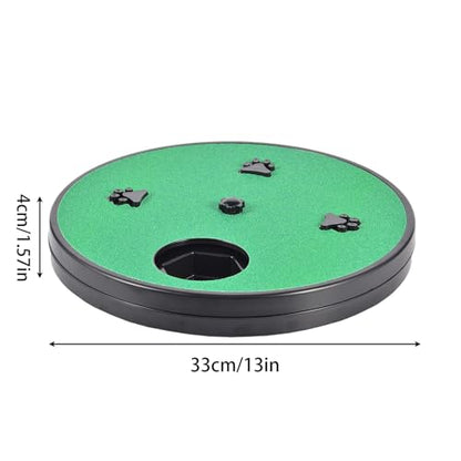 Adjustable Dog Nail Scratch Board with Treat Box 33x33x4cm Rotating Dog Nail Scratch Pad, Anti-Slip Interactive DogNail File Scratchs Pad, for Furniture Couch Floor Car Training Foraging - color: Green