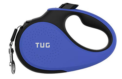 TUG 360° Tangle-Free Retractable Dog Leash with Anti-Slip Handle | 16 ft Strong Nylon Tape | One-Handed Brake, Pause, Lock (Medium, Blue) - color: Blue, size: Medium