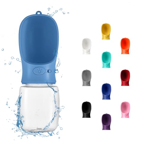 WePet Portable Dog Water Bottle, 12 OZ, Leak Proof Puppy Water Dispenser with Drinking Feeder for Pets Outdoor Walking, Hiking, Travel, Food Grade Plastic - color: #12 Azure blue, size: 12 oz