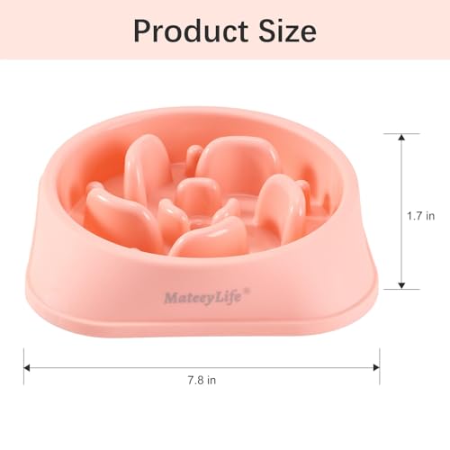 MateeyLife Slow Feeder Dog Bowls 2PCS, Anti-Choking Puzzle Dog Food Bowls, Anti-Slip Interactive Feeding Slow Down Eating, Bloat Stop Maze Dishes for Medium Breeds Pink&Purple - color: D-Pink&Purple, size: Medium