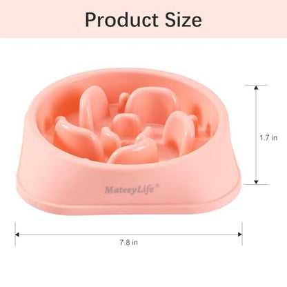 MateeyLife Slow Feeder Dog Bowls 2PCS, Anti-Choking Puzzle Dog Food Bowls, Anti-Slip Interactive Feeding Slow Down Eating, Bloat Stop Maze Dishes for Medium Breeds Pink&Purple - color: D-Pink&Purple, size: Medium