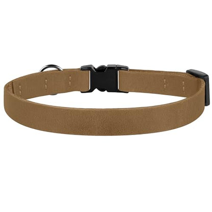 Breakaway Cat Collar Leather with Removable Bell - 13 Colors Available - Soft Adjustable Girl Boy Safety Lightweight Pet Kitten Collars Pink Brown Blue Green Red Orange Black (Brown) - color: Brown