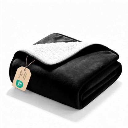 gogobunny Waterproof Bed Blanket, Reversible Sherpa Fleece Throw Blanket for Dog Puppy Cat, Furniture Cover Protects Bed Couch Sofa from Liquid Pee and Pet Fur (Black, 25x35 inches) - color: Black, size: 25x35 inches