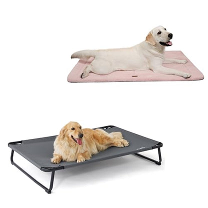 Made4Pets Elevated Outdoor Dog Bed for Extral Large Dogs 49"x32", Dog Crate Pad Bed for Large Dogs 41"x29", Outdoor & Indoor Use