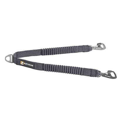 Ruffwear, Double Track Coupler, Double Leash for Two Dogs, Premium Heavy Duty Dual Splitter with 360° Lockable Swivel No Tangle, Shock-Absorbing Stretch Webbing for Walking & Hiking, Basalt Gray