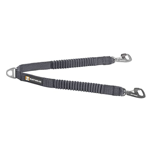 Ruffwear, Double Track Coupler, Double Leash for Two Dogs, Premium Heavy Duty Dual Splitter with 360° Lockable Swivel No Tangle, Shock-Absorbing Stretch Webbing for Walking & Hiking, Basalt Gray