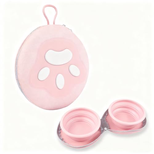 Zegcohjave Collapsible Dog Bowls,Travel Dog Bowl, Dog Water Bowl,Cat Bowl,Portable Pet Bowl, Suitable for Travel, Camping, and Hiking(Pink) - color: Pink