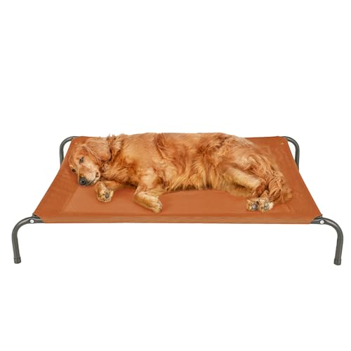 FurHaven Elevated Pet Cots - Cooling & Breathable Nylon Mesh Hammock for Large Dogs/Easy-to-Assemble / / Durable and Reinforced/Perfect for Rest & Relaxation Outdoors - Terracotta Red, Large - color: Terracotta Red, size: Large