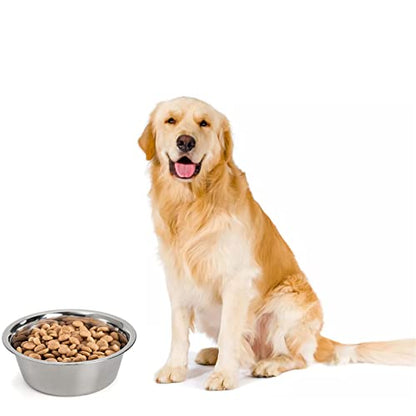 DEAYOU 4-Pack Stainless Steel Dog and Cat Bowl, Metal Food and Water Dish, 8.26" Basic Pet Feed Bowl for Large Medium Dog, 47 OZ Replacement Bowls for Elevated Stand, Dishwasher Safe