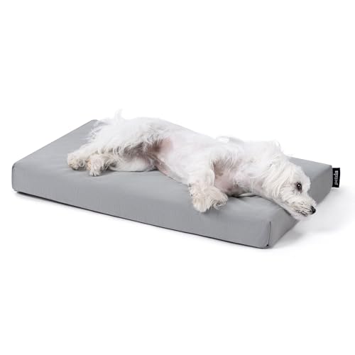 PELZIN Cybarmour Chew Proof Dog Bed - Orthopedic Indestructible Dog Crate Pad - Outdoor Waterproof Kennel Mat for Aggressive Chewers - Small Breeds & Fits 24-Inch Crate - 23"x16", Limestone - color: Limestone, size: 23.0"L x 16.0"W x 3"Th