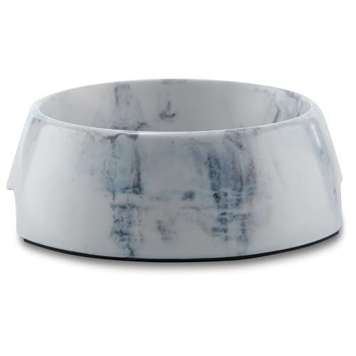Marble Print Melamine Dog and Cat Food and Water Bowl, Non Skid Base, Anti-Slip Pet Feeder Bowls (5.4 Ounce, 13.5 Ounce,27 Ounce) - size: Medium 13.5 Ounce