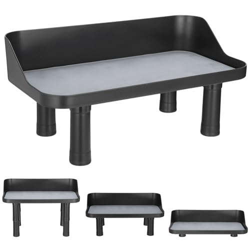 Elevated Dog Food Bowl Stand, 0.9-8.39 in Adjustable Raised Feeding Station, Splash Proof Pet Feeder with Non-Slip Silicone Pad, Neck Protection Eating Table for Large Medium Puppy Dogs Cats