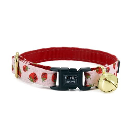 Ultra Joys Cat Collar with Bells - Breakaway for Kittens & Cats - Strawberry Small - color: Strawberry-Collar Only, size: Small