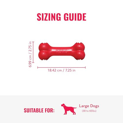 KONG Goodie Bone & Flyer - Dog Toys to Enrich Playtime - Dog Bone & Soft Throwing Disc Support Mental Engagement - Rubber Bone for Treats - Rubber Flying Disc with Dynamic Rebound - for Medium Dogs - size: Medium
