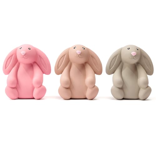 Squeaky Dog Toys for Medium Dogs, Soft Latex Bunny Squeaky Dog Ball, Cute Funny Squeak Rabbit Pet Toys - color: Rabbit - 3 Pack, size: Medium