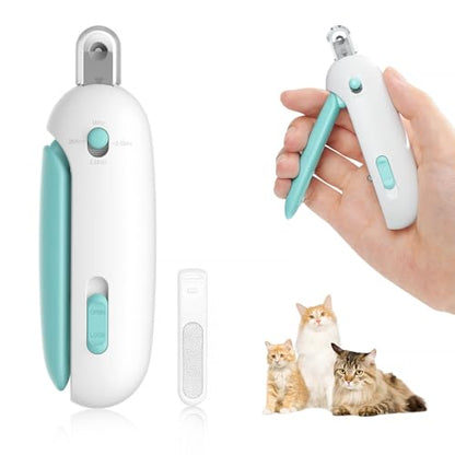 Petgravity Cat Nail Clipper, Adjustable 3-Size Trimming Hole with Hidden Nail File Anti-Splash Claw Trimmer, Safe Nail Clipping Grooming Tool Claw Clipper for Cats Kitten