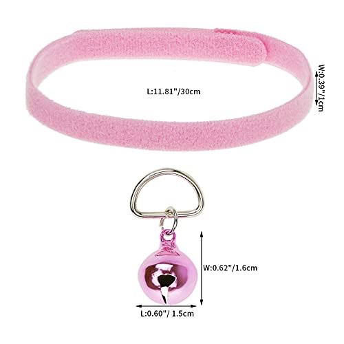 jiebor 24Pcs Tiny Kitten Collar Puppy Whelping Collars with 24Pcs Bell for Small Newborn Puppies Kitten Cat Dog