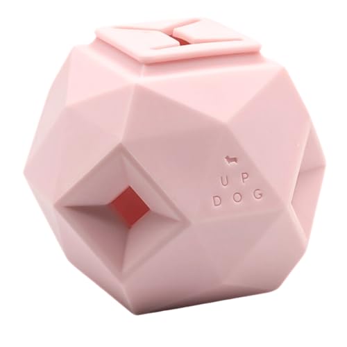 Treat Dispensing Balls for Medium Dogs and Cat Treat Dispenser Toy Interactive for Self-Play Improves Oral Hygiene, Mental Simulation, and Bordem Buster, Simple and Effective Food Toy (3.6 x 3.6 in) - color: Pink