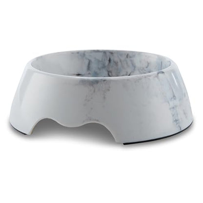 Marble Print Melamine Dog and Cat Food and Water Bowl, Non Skid Base, Anti-Slip Pet Feeder Bowls (5.4 Ounce, 13.5 Ounce,27 Ounce) - size: Medium 13.5 Ounce