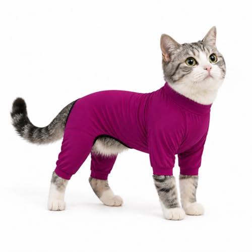 LoveLongLong Dog Jumpsuit with UV Protection and Quick-Dry Fabric for Spring Summer Pet Pajamas Purplish red XS - color: Purplish red, size: XS (for small dogs)