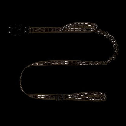 ICEFANG Tactical Dog Leash,K9 Training Walking Bungee Lead with 2 Control Handle,Heavy Duty Quick Release Metal Clasp,Hands Free D-Ring for Medium Large Dogs (6ft,Reflective Brown) - color: Reflective Brown, size: 6 FT
