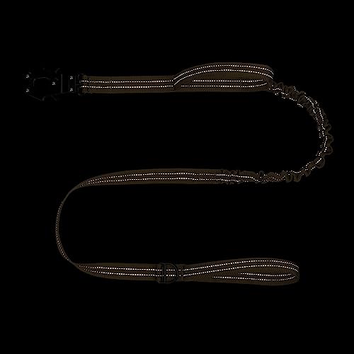 ICEFANG Tactical Dog Leash,K9 Training Walking Bungee Lead with 2 Control Handle,Heavy Duty Quick Release Metal Clasp,Hands Free D-Ring for Medium Large Dogs (4ft,Reflective Brown) - color: Reflective Brown, size: 4 FT