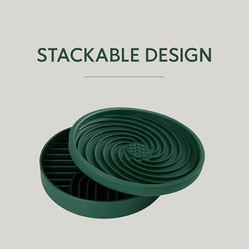 4-in-1 Slow Feeder Dog Bowl and Lick Mat Set, 1 Base and 3 Interchangeable Textured Lids, Suction Base, BPA-Free Silicone, Dishwasher Safe