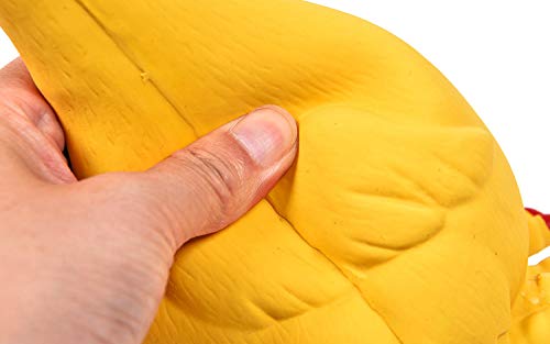 Tamu style Rubber Chicken Squeaky Dog Toys for Small, Medium or Large Pet Breeds, Play Fetch, Reduce Separation Anxiety - color: Yellow